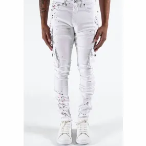 Universe Laws Cargo Jeans In White