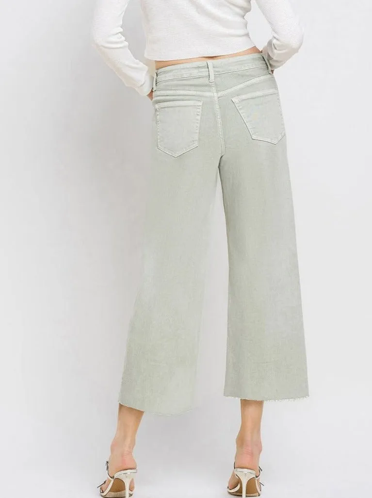 Vervet : Olivia High Rise Crop Wide leg