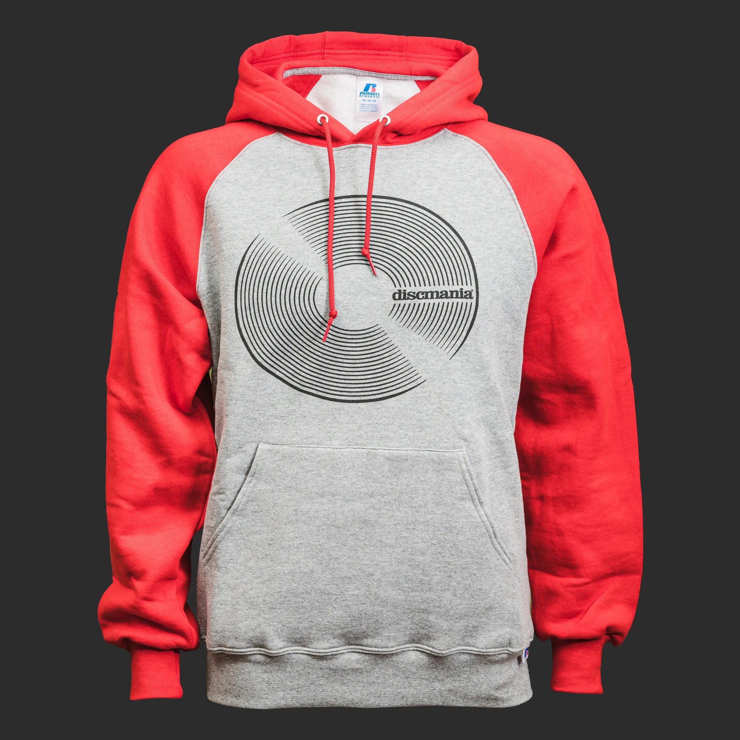 Vinyl Raglan Hoodie (Grey/Red)