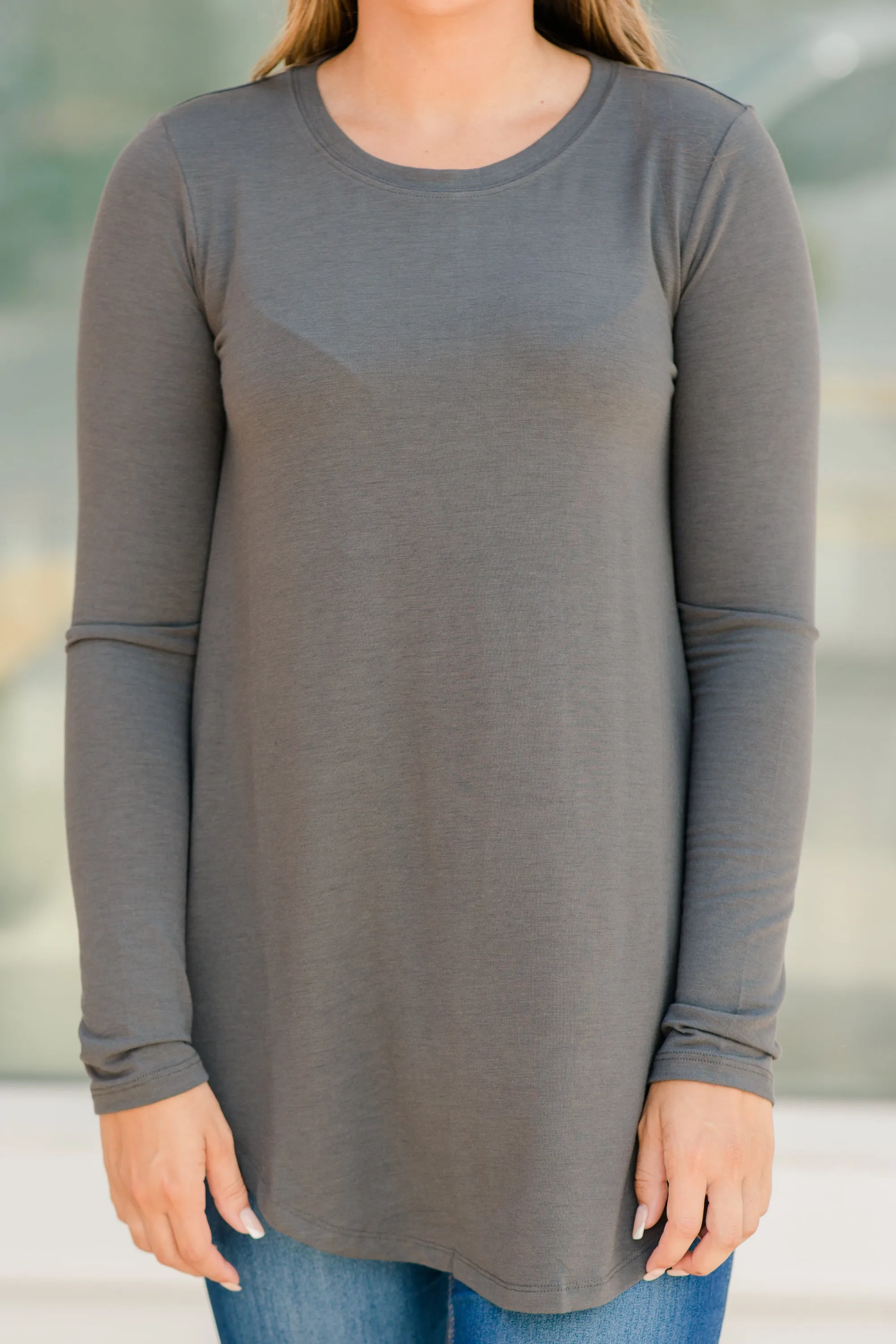 Won't Let You Down Gray Classic Top